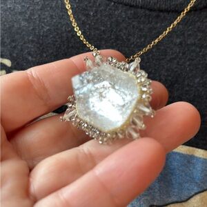 Jacki Holland - Breathtaking Herkimer Diamond + Delicate Beaded Detail Necklace
